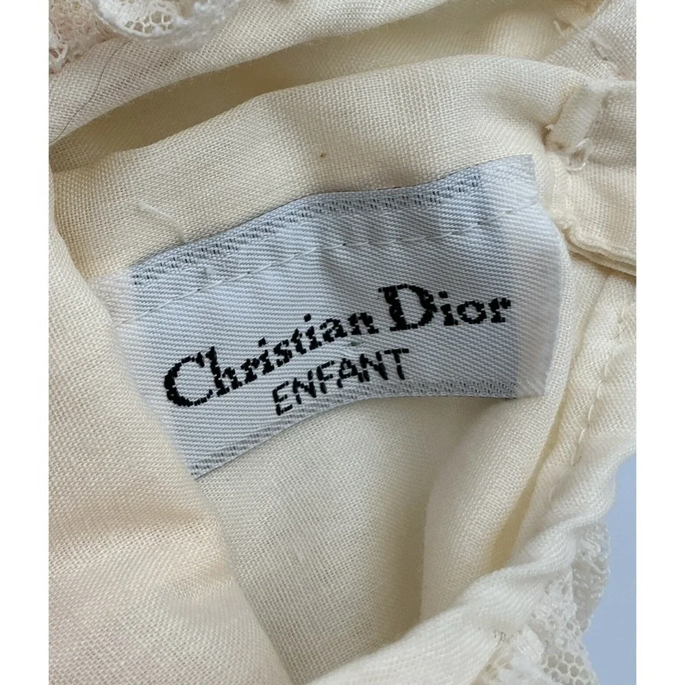 Vintage‎ Christian Dior Enfante Newborn Dress Cream Lace Heirloom Quality